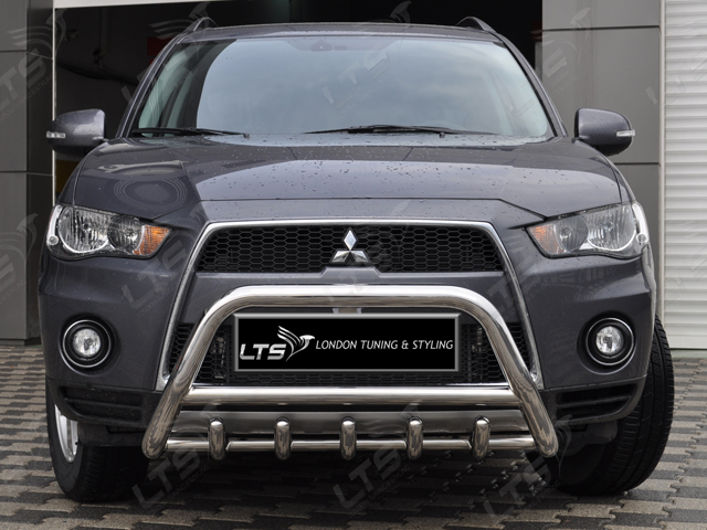 MITSUBISHI OUTLANDER STAINLESS STEEL CHROME AXLE NUDGE A-BAR, BULL BAR ...