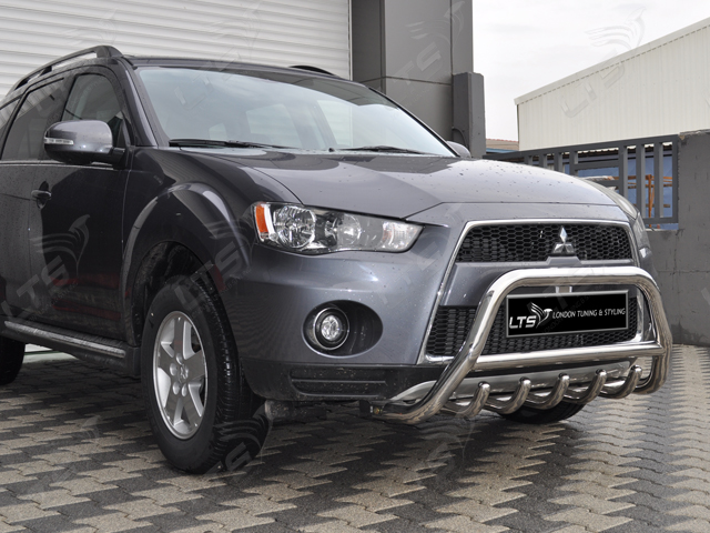 MITSUBISHI OUTLANDER STAINLESS STEEL CHROME AXLE NUDGE A-BAR, BULL BAR ...