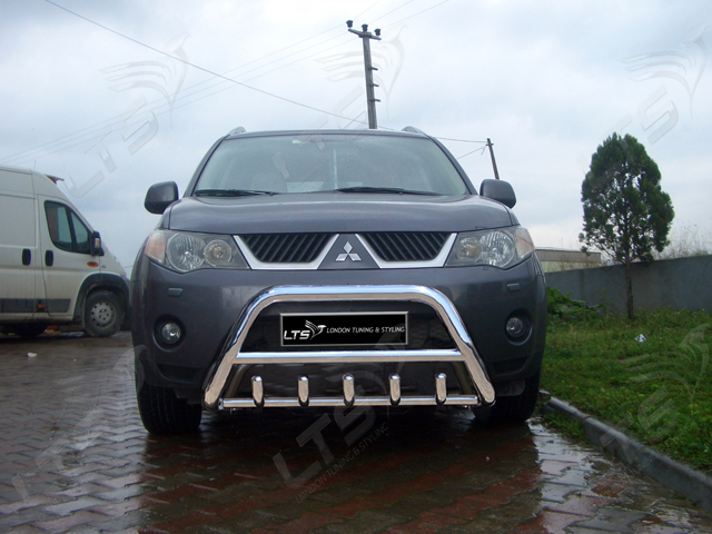 MITSUBISHI OUTLANDER CHROME AXLE NUDGE A-BAR, STAINLESS STEEL BULL BAR ...